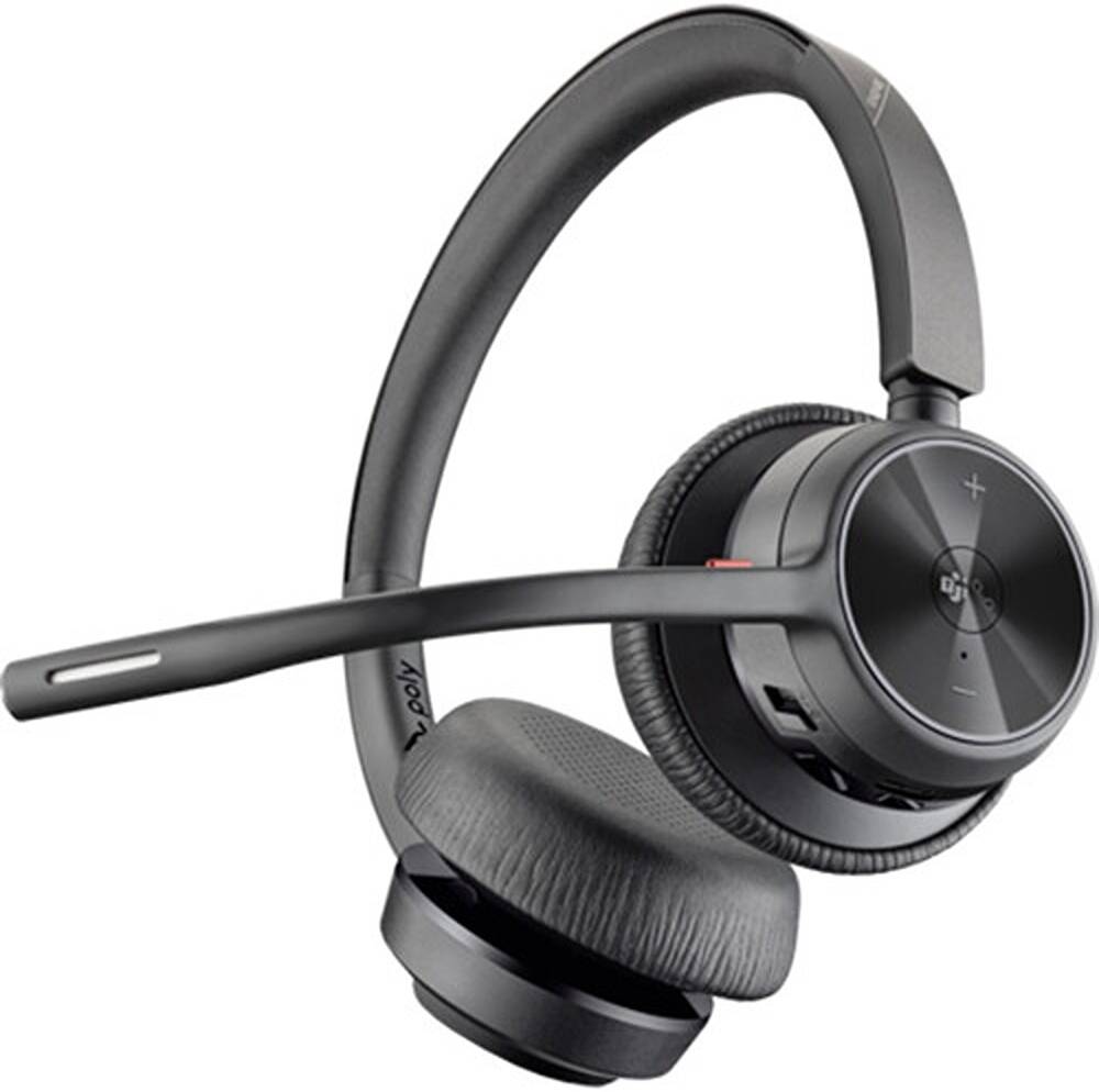 HP Poly Voyager 4320 Microsoft Teams Certified Headset, BT700 Dongle, Charging Stand, Flexible Boom Mic, On-Ear Controls, Up to 24 Hours Talk Time | 77Z00AA