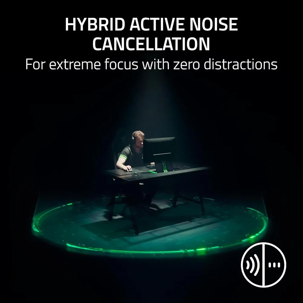 Razer BlackShark V3 Pro Wireless ANC Gaming Headset for PC: Full Band Mic - 50mm Drivers - 2.4 GHz, Bluetooth, USB, 3.5mm - Works with Mac, PS5, Nintendo Switch, Smartphone - 70 Hr Battery - Black