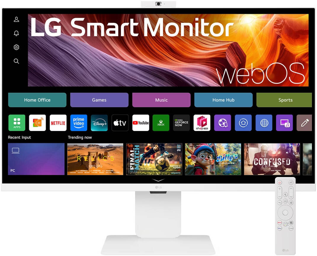 LG 32U850SA-W Smart Monitor, 32" IPS Display, 4K UHD Resolution, 60Hz Refresh Rate, 5ms (GtG) Response Time, Built-in Camera, HDR10, Flicker Safe, Auto Brightness, webOS, White | 32U850SA-W.AMA