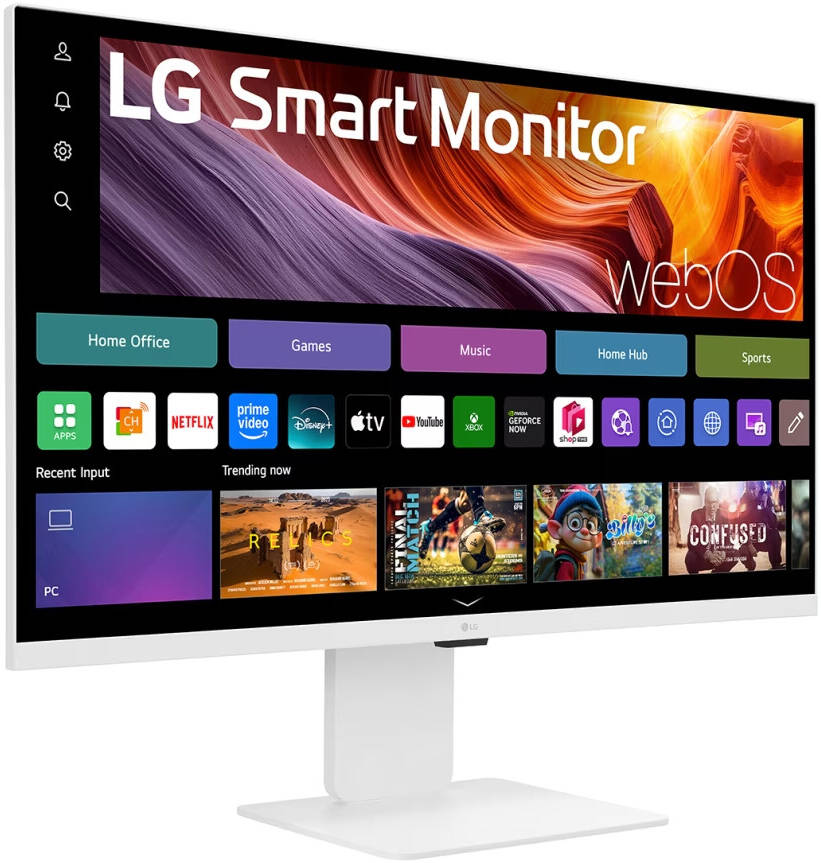 LG 32U850SA-W Smart Monitor, 32" IPS Display, 4K UHD Resolution, 60Hz Refresh Rate, 5ms (GtG) Response Time, Built-in Camera, HDR10, Flicker Safe, Auto Brightness, webOS, White | 32U850SA-W.AMA