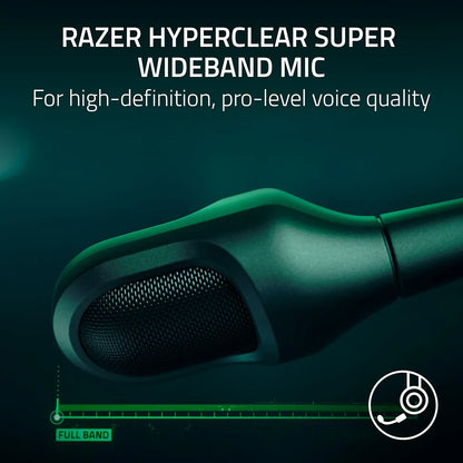 Razer BlackShark V3 Pro Wireless ANC Gaming Headset for PC: Full Band Mic - 50mm Drivers - 2.4 GHz, Bluetooth, USB, 3.5mm - Works with Mac, PS5, Nintendo Switch, Smartphone - 70 Hr Battery - White