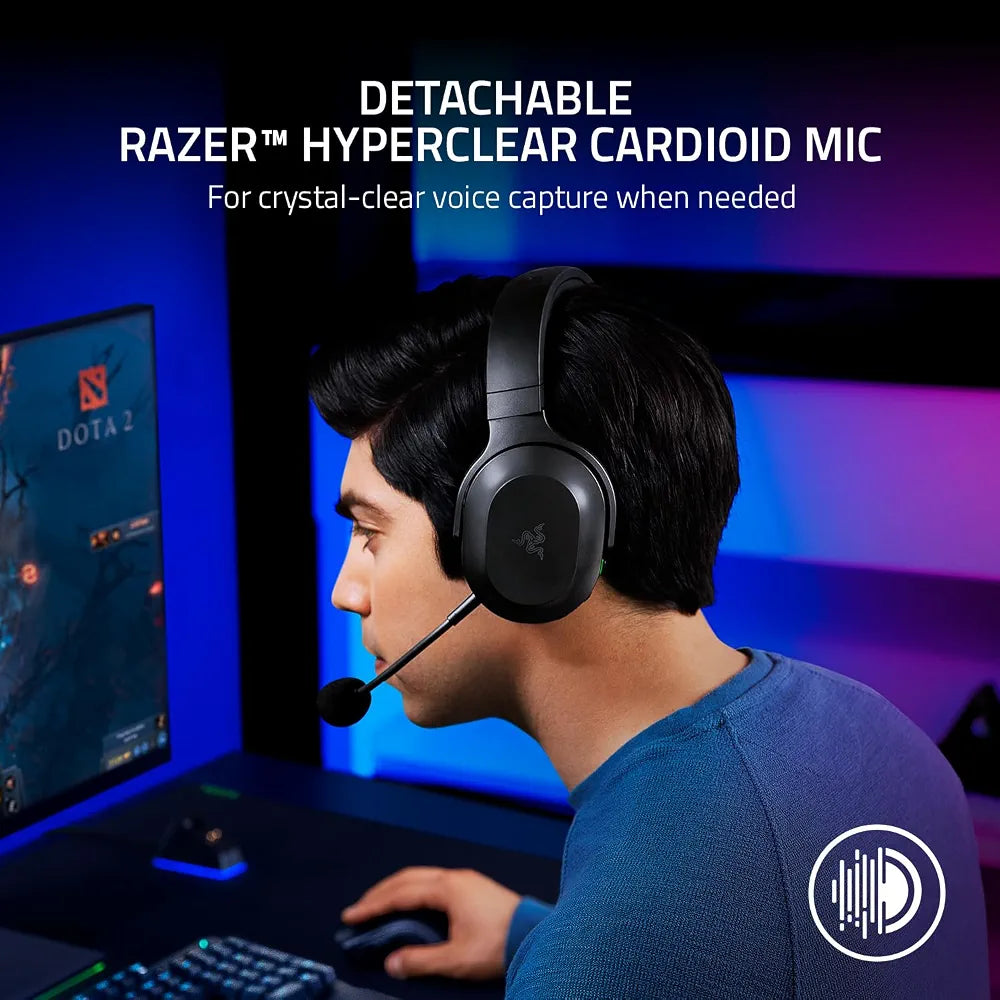Razer Barracuda X Wireless Gaming & Mobile Headset : 2022 Model - 2.4GHz Wireless + Bluetooth - Lightweight 250g - 40mm Drivers - 50 Hour Battery - Black