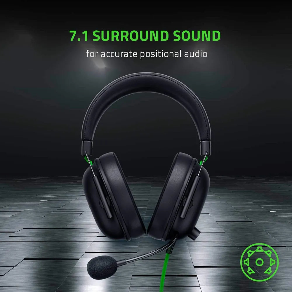 Razer BlackShark V2 X USB Wired Esports Gaming Headset: 7.1 Surround Sound, 50mm Drivers, 240g Lightweight Build, Noise Cancelling Mic, for PC, PS4, PS5, Xbox Series - Black