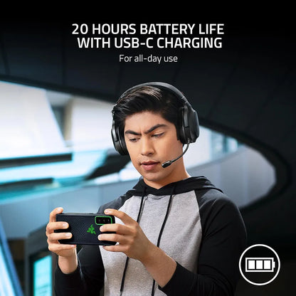 Razer Barracuda X Wireless Gaming & Mobile Headset : 2022 Model - 2.4GHz Wireless + Bluetooth - Lightweight 250g - 40mm Drivers - 50 Hour Battery - Black