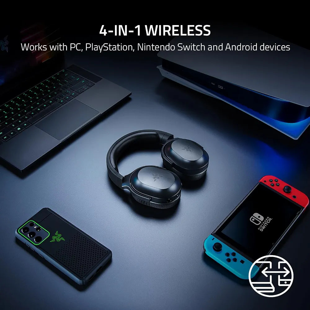 Razer Barracuda X Wireless Gaming & Mobile Headset : 2022 Model - 2.4GHz Wireless + Bluetooth - Lightweight 250g - 40mm Drivers - 50 Hour Battery - Black
