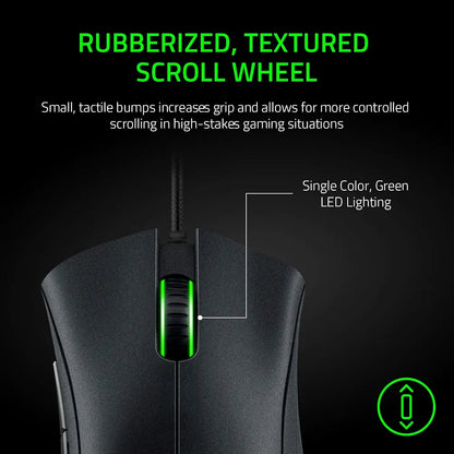 Razer DeathAdder Essential Gaming Mouse: 6400 DPI Optical Sensor - 5 Programmable Buttons - Mechanical Switches - Rubber Side Grips - Classic Black
