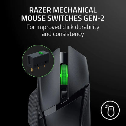 Razer Basilisk V3 X HyperSpeed Customizable Wireless Gaming Mouse: Mechanical Switches Gen-2-5G Advanced 18K Optical Sensor - Chroma RGB - 9 Programmable Controls - 285 Hr Battery - Classic Black
