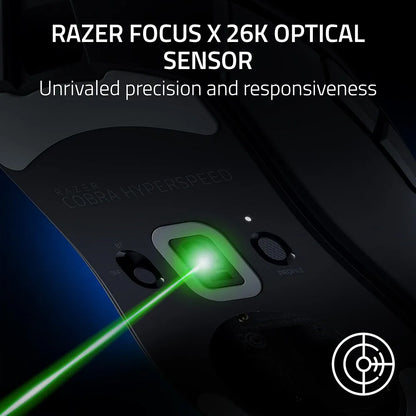Razer Cobra HyperSpeed Lightweight Customizable Wireless Gaming Mouse: 9 Customizable Controls, Focus X 26K Optical Sensor, Optical Mouse Switches Gen-4 