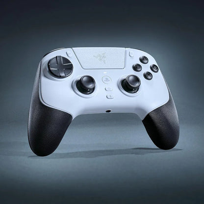 Razer Raiju V3 Pro Wireless Esports Controller for PlayStation 5 & PC: 4 Removable Mouse Click Back Buttons & 2 Claw Grip Bumpers, Symmetrical TMR Thumbsticks, Razer Pro HyperTriggers - White