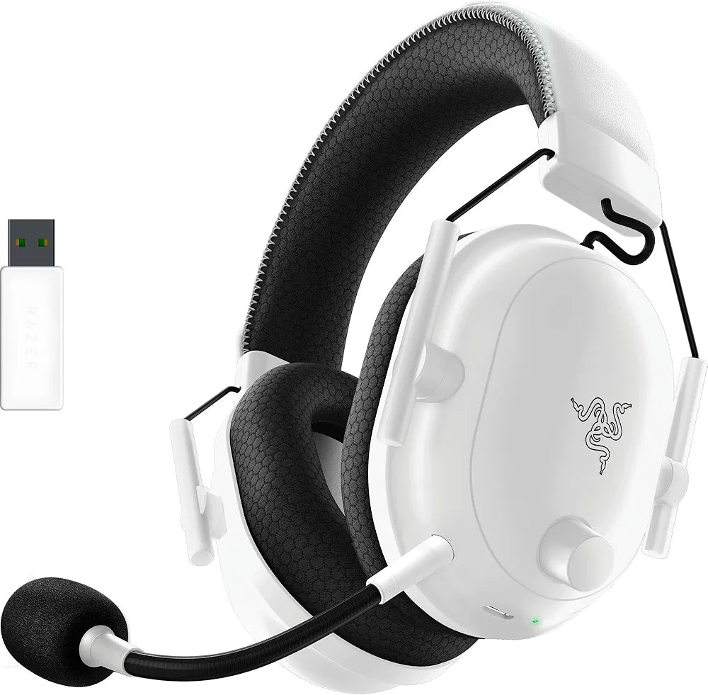 Razer BlackShark V2 Pro Wireless Gaming Headset 2023 Edition: Detachable Mic, Pro-Tuned FPS Profiles, Ultra-Soft Memory Foam, PC, PS5, Xbox Series X & S, Mobile - 70 Hr Battery Life - White