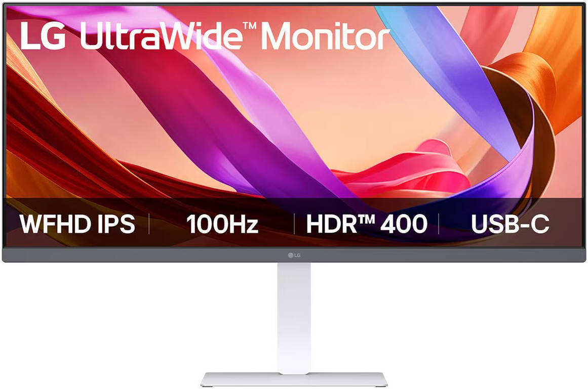LG UltraWide Monitor, 34" IPS Display, WFHD Resolution, 100Hz Refresh Rate, 5ms (GtG @ Faster) Response Time, Anti-Glare Surface Treatment, 16.7m Color Display, White | 34U530A-W