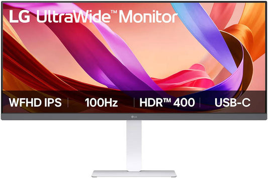 LG UltraWide Monitor, 34" IPS Display, WFHD Resolution, 100Hz Refresh Rate, 5ms (GtG @ Faster) Response Time, Anti-Glare Surface Treatment, 16.7m Color Display, White | 34U530A-W
