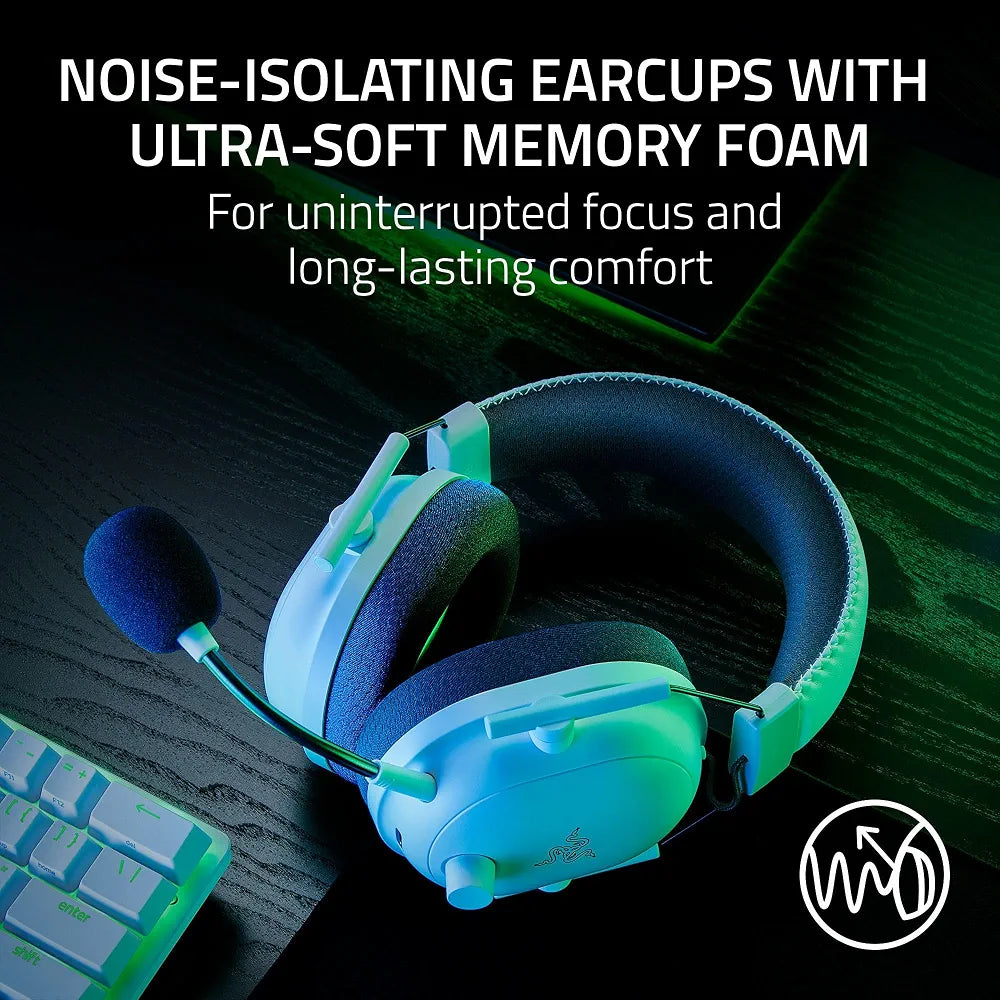 Razer BlackShark V2 Pro Wireless Gaming Headset 2023 Edition: Detachable Mic, Pro-Tuned FPS Profiles, Ultra-Soft Memory Foam, PC, PS5, Xbox Series X & S, Mobile - 70 Hr Battery Life - White