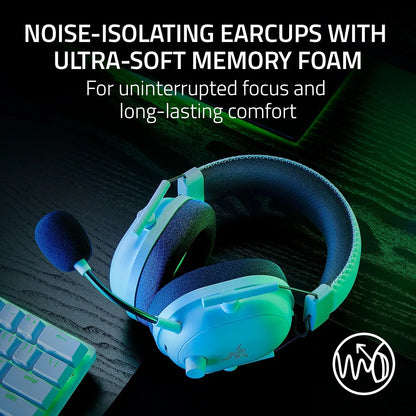 Razer BlackShark V2 Pro Wireless Gaming Headset 2023 Edition: Detachable Mic, Pro-Tuned FPS Profiles, Ultra-Soft Memory Foam, PC, PS5, Xbox Series X & S, Mobile - 70 Hr Battery Life - White