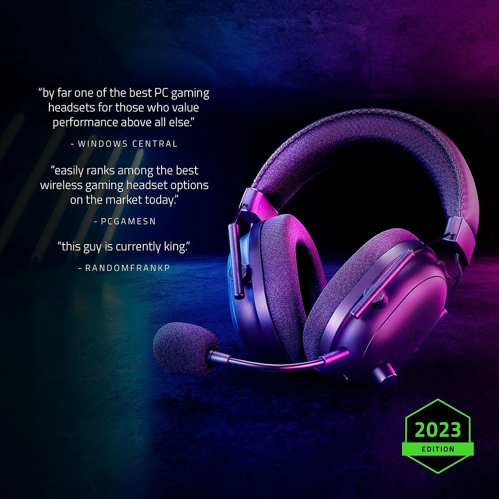 Razer BlackShark V2 Pro Wireless Gaming Headset 2023 Edition: Detachable Mic, Pro-Tuned FPS Profiles, Ultra-Soft Memory Foam, PC, PS5, Xbox Series X & S, Mobile - 70 Hr Battery Life - White