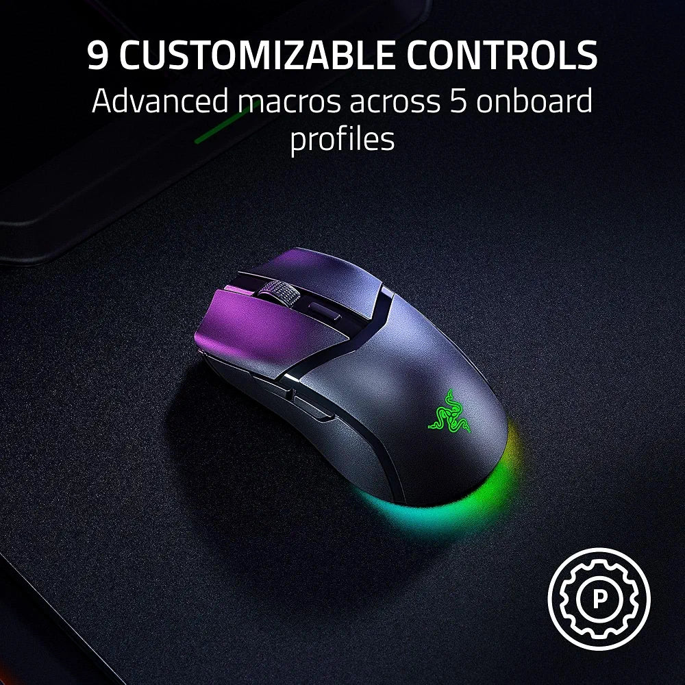 Razer Cobra HyperSpeed Lightweight Customizable Wireless Gaming Mouse: 9 Customizable Controls, Focus X 26K Optical Sensor, Optical Mouse Switches Gen-4 