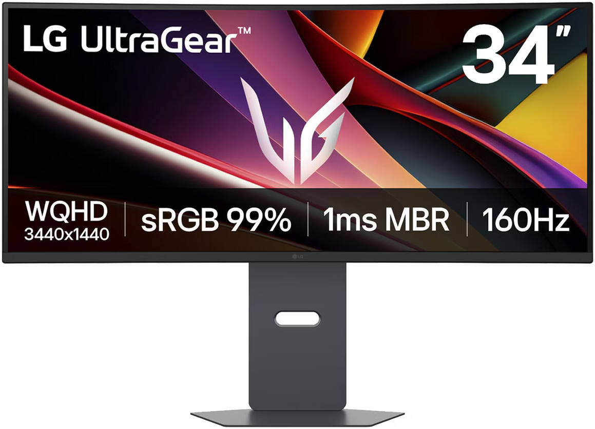LG 34G600A-B UltraGear Curved Gaming Monitor, 34" VA Display, WQHD Resolution, 160Hz Refresh Rate, 1ms (MBR) Response Time, AMD FreeSync Premium, Motion Blur Reduction, Black | 34G600A-B.AMA