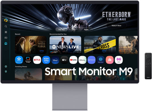 SAMSUNG M9 M90SF Smart Monitor, 32" OLED Display, 4K Resolution, 165Hz Refresh Rate, 0.03ms(GTG) Response Time, FreeSync Premium Pro, Auto Source Switch+, Tizen OS, Eclipse Silver | LS32FM902SMXUE