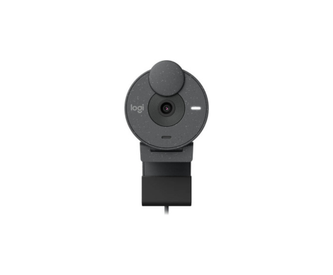 Logitech BRIO 305 Full HD Webcam, Auto Light Correction, Noise-Reducing Mic, Fixed Focus, Integrated Privacy Shutter, USB-C Connectivity, Graphite | 960-001469