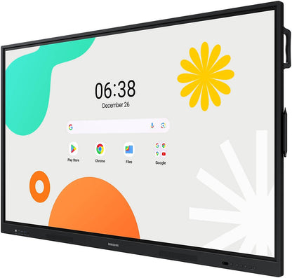 SAMSUNG WAF Series Interactive Display, 75" 4K UHD Touch IR Display, 8ms Response Time, 64GB Flash Memory, Wi-FI & Bluetooth Connectivity, Android 14, Black | LH75WAFWLGCXUE