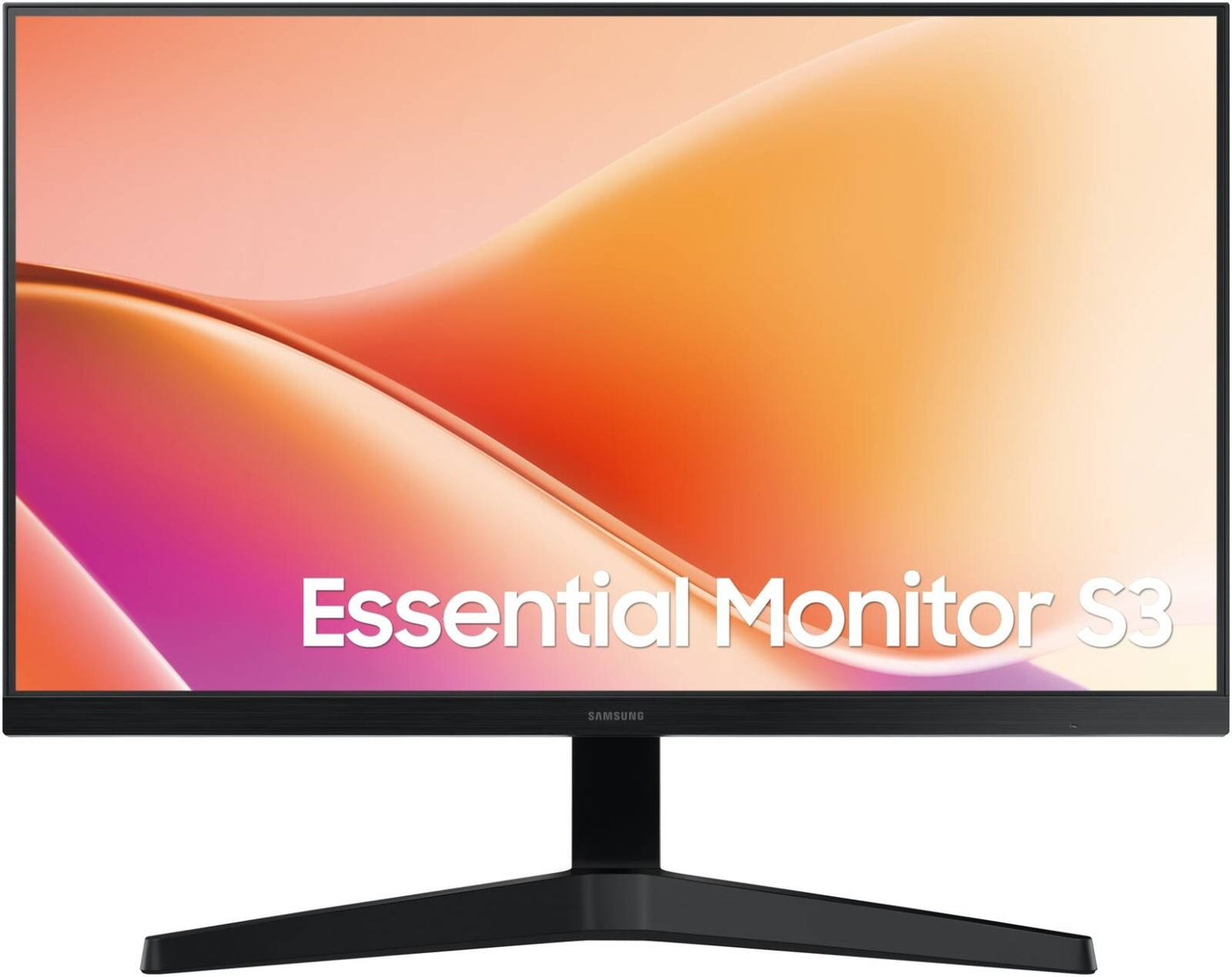 SAMSUNG S3 S33GF Essential Monitor, 24" VA Display, FHD Resolution, 100Hz Refresh Rate, 5ms (GtG) Response Time, 16.7m Max Color Support, Black | LS24F330EAMXUE