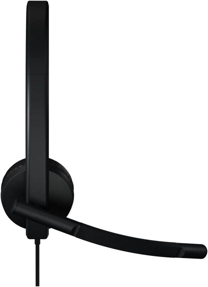 Logitech H570e Wired Headphones Stereo with USB-C Plug, 1 Unidirectional Mic & 1 Omnidirectional Mic, 30mm Driver Size, Teams Version, Black | 981-001431