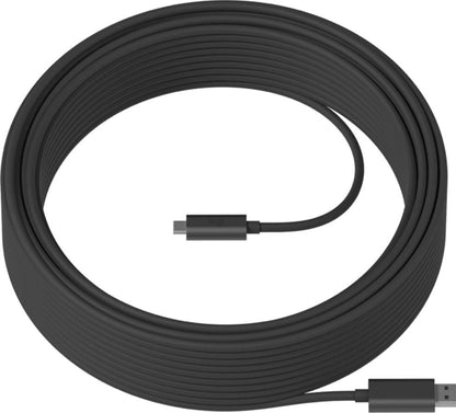Logitech Strong USB 10M Cable, Extended Length Super Speed, 10 Gbps Data Rate, Works with Self-Powered Devices and Hubs, Black | 939-001799