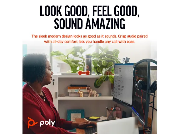 Poly Blackwire 3320 Stereo Microsoft Teams Certified USB-C Headset +USB-C/A Adapter, Noise cancelling Microphone | 8X220AA