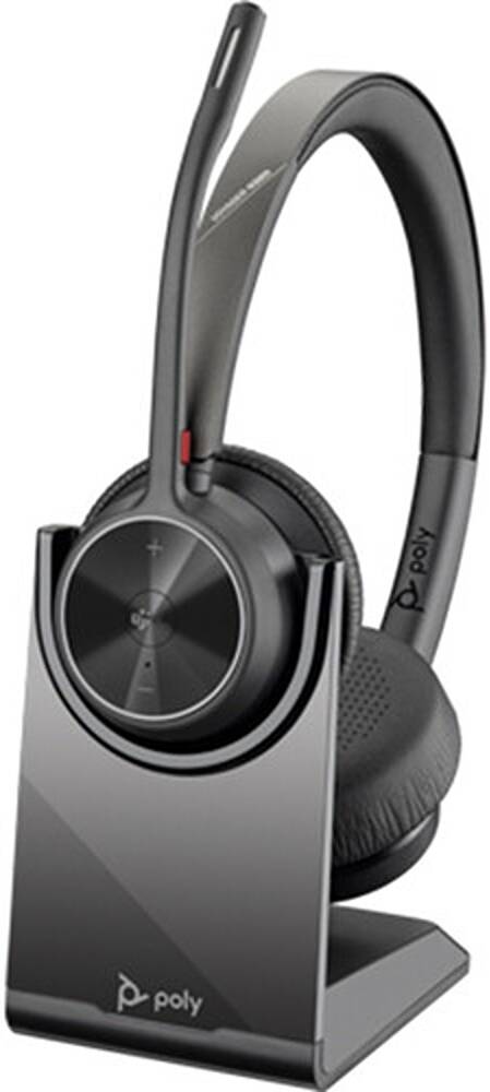HP Poly Voyager 4320 Microsoft Teams Certified Headset, BT700 Dongle, Charging Stand, Flexible Boom Mic, On-Ear Controls, Up to 24 Hours Talk Time | 77Z00AA