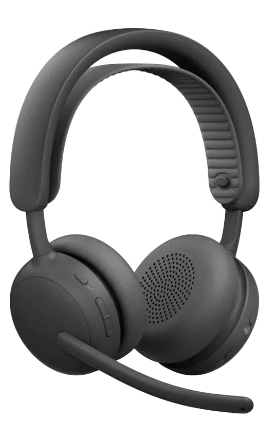 Logitech Zone Wireless 2 ES for Business Headphones, 40mm Driver Size, 2 Noise-Canceling Mics with AI Algorithms & Mic EQ, Teams Version, with Receiver, Graphite | 981-001586