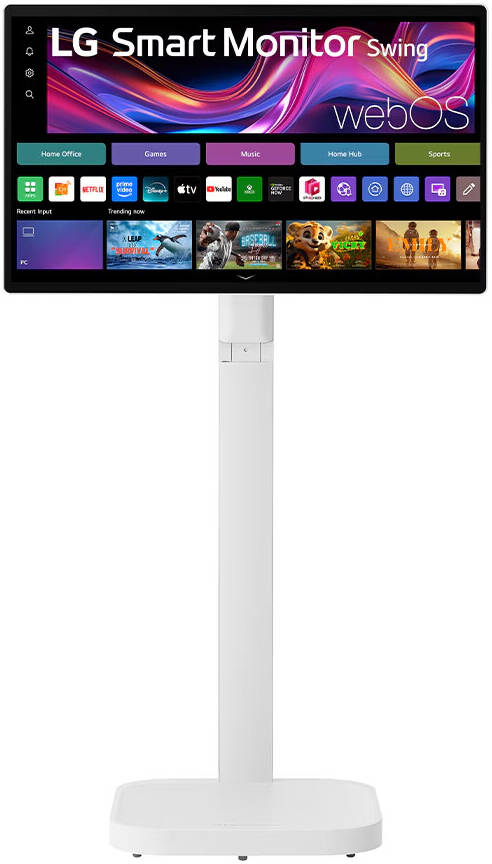 LG Smart Monitor Swing, 32" IPS Display, 4K UHD Resolution, 60Hz Refresh Rate, 5ms (GtG) Response Time, AirPlay 2, Screen Share, Bluetooth, WebOS, White | 32U889SA-W