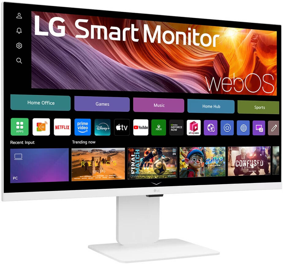 LG 32U850SA-W Smart Monitor, 32" IPS Display, 4K UHD Resolution, 60Hz Refresh Rate, 5ms (GtG) Response Time, Built-in Camera, HDR10, Flicker Safe, Auto Brightness, webOS, White | 32U850SA-W.AMA