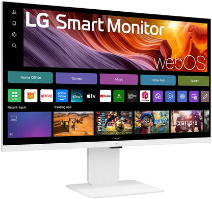 LG 32U850SA-W Smart Monitor, 32" IPS Display, 4K UHD Resolution, 60Hz Refresh Rate, 5ms (GtG) Response Time, Built-in Camera, HDR10, Flicker Safe, Auto Brightness, webOS, White | 32U850SA-W.AMA