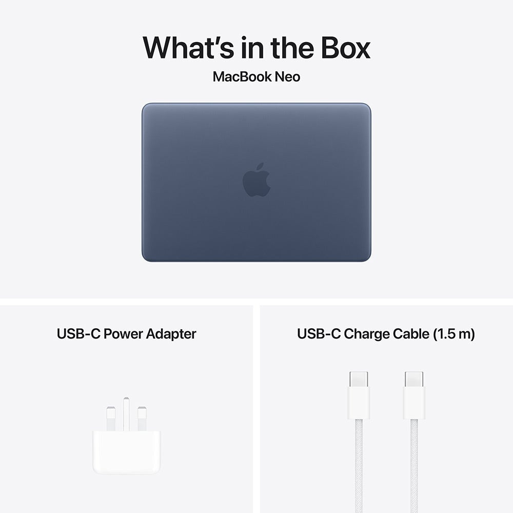 Apple MacBook Neo (2026) 13-inch A18 Pro Chip with 6-core CPU and 5-core GPU, 8GB RAM, 512GB SSD Arabic - Indigo (MHFG4AB/A)