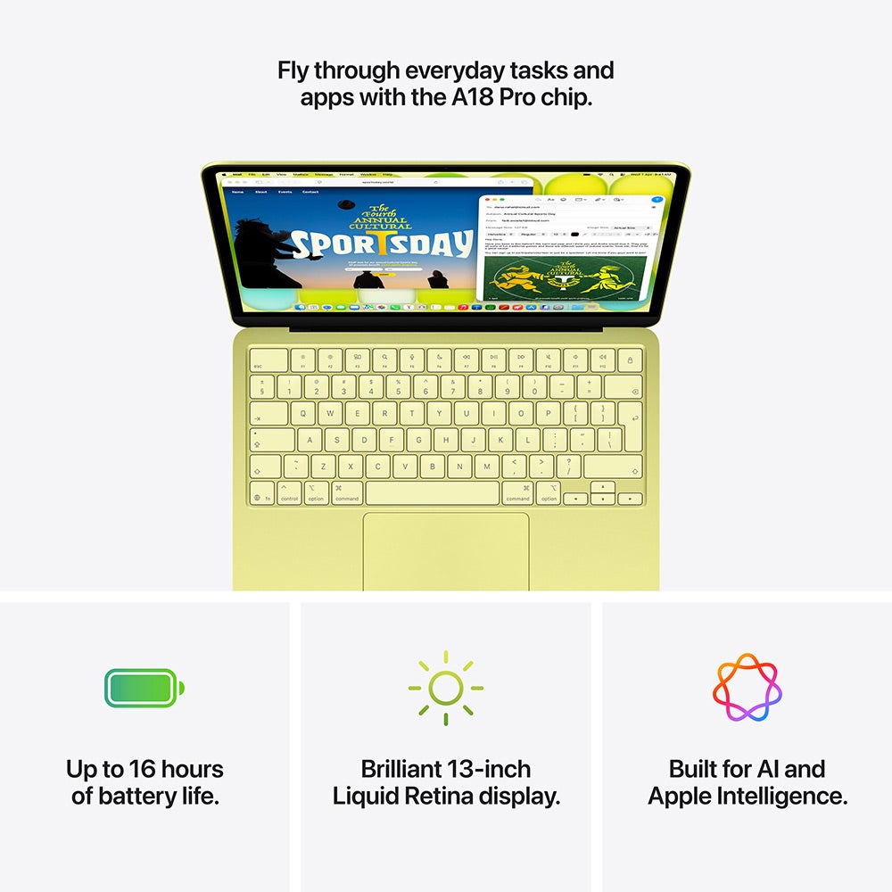 Apple MacBook Neo (2026) 13-inch A18 Pro Chip with 6-core CPU and 5-core GPU, 8GB RAM, 512GB SSD Arabic - Indigo (MHFG4AB/A)